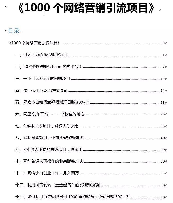 網絡營銷引流項目